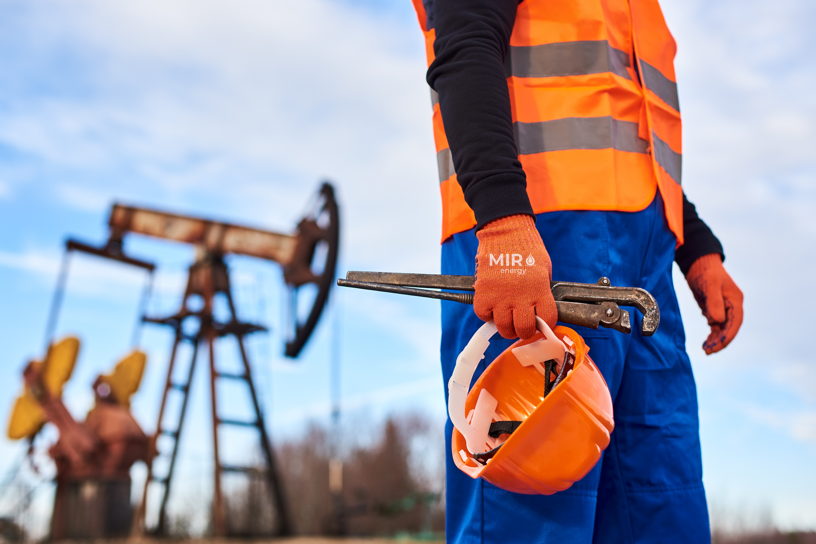 Energy infrastructure professional on site